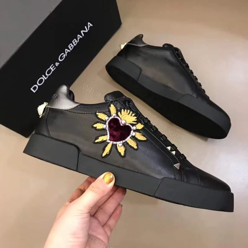 View 6 of DOLCE & GABBANA SNEAKERS PORTOFINO IN VITELLO NAPPATO CON PATCH – DG022