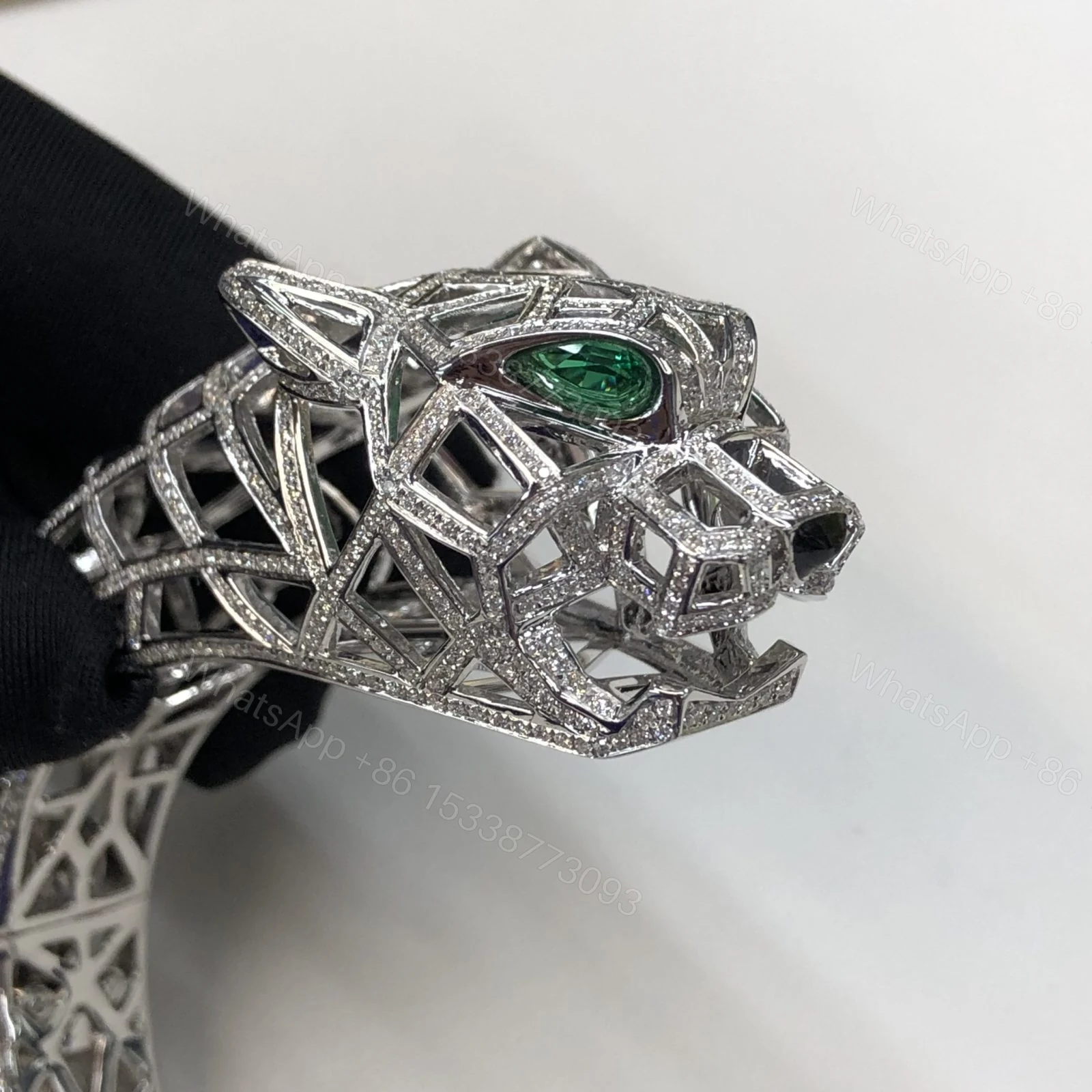 View 4 of Cartier Panthere De Cartier Bracelet Diamonds And Emerald Onyx