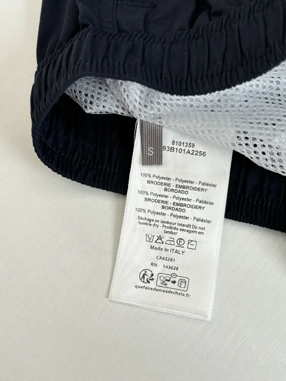 View 7 of Navy Nylon Drawstring Swim Shorts with Dior Logo