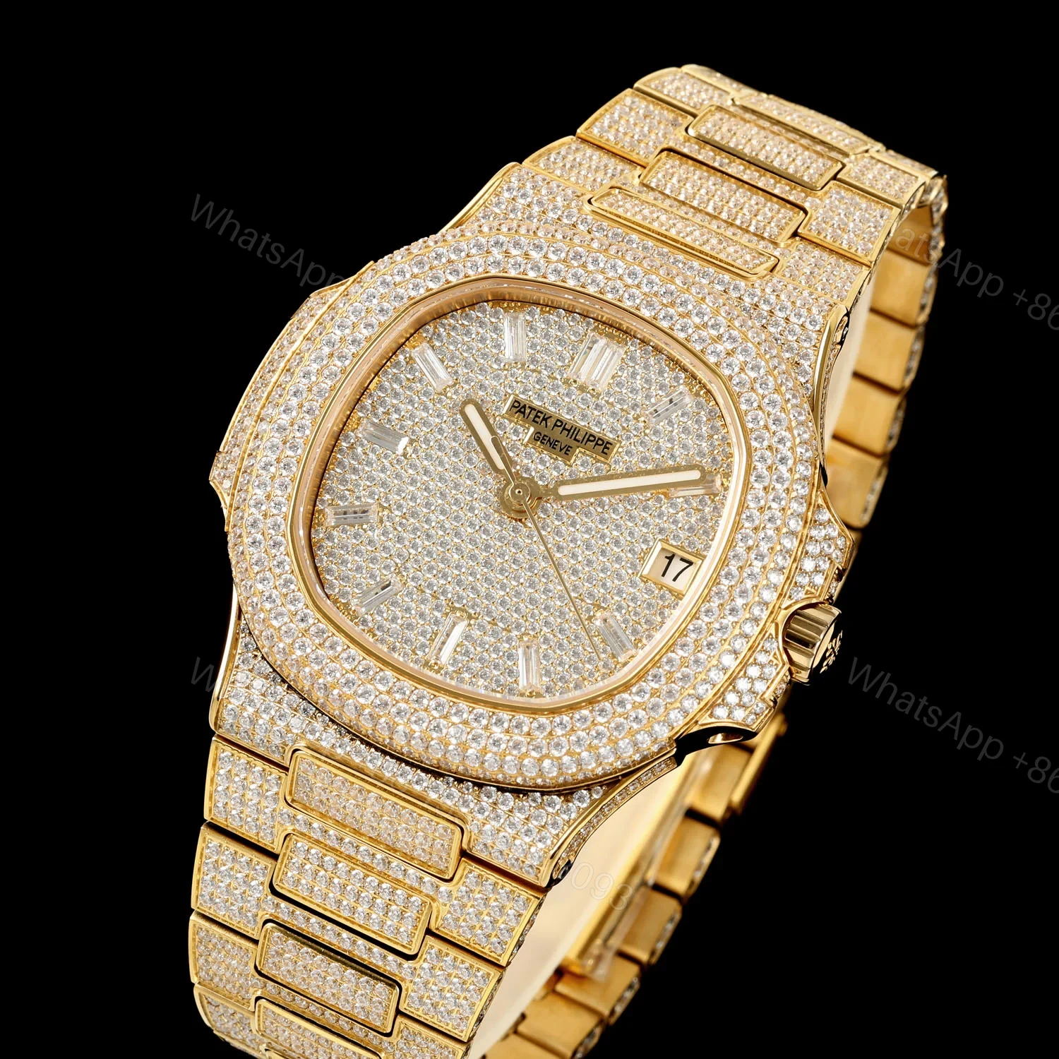 View 3 of Patek Philippe Nautilus 5711 Diamond Pavé Watch 40mm White Gold Edition AMG-PP-BD1-5711-DIAMOND-40