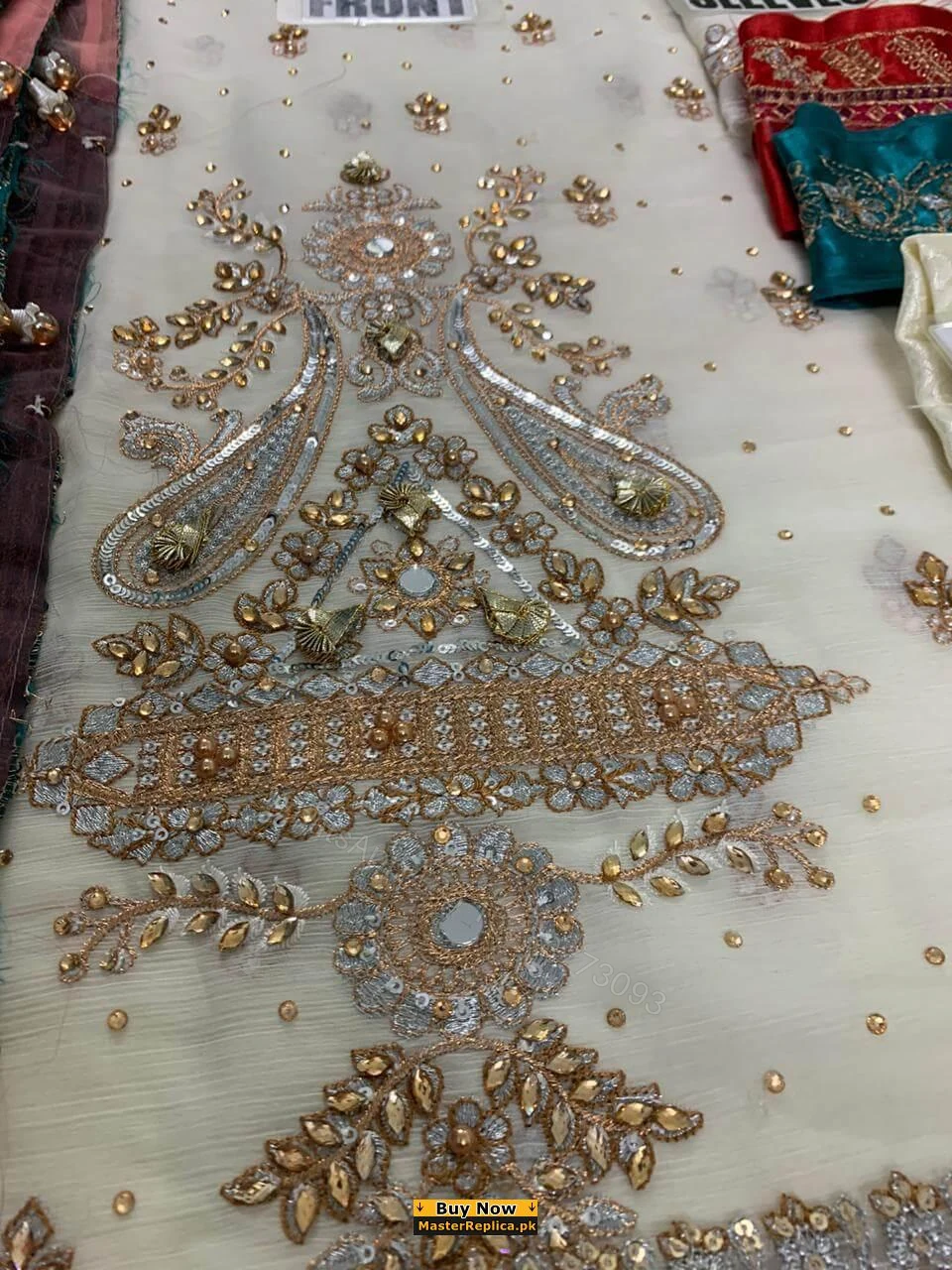 View 4 of Maria B Off White Wedding Suit Master Replica 2020