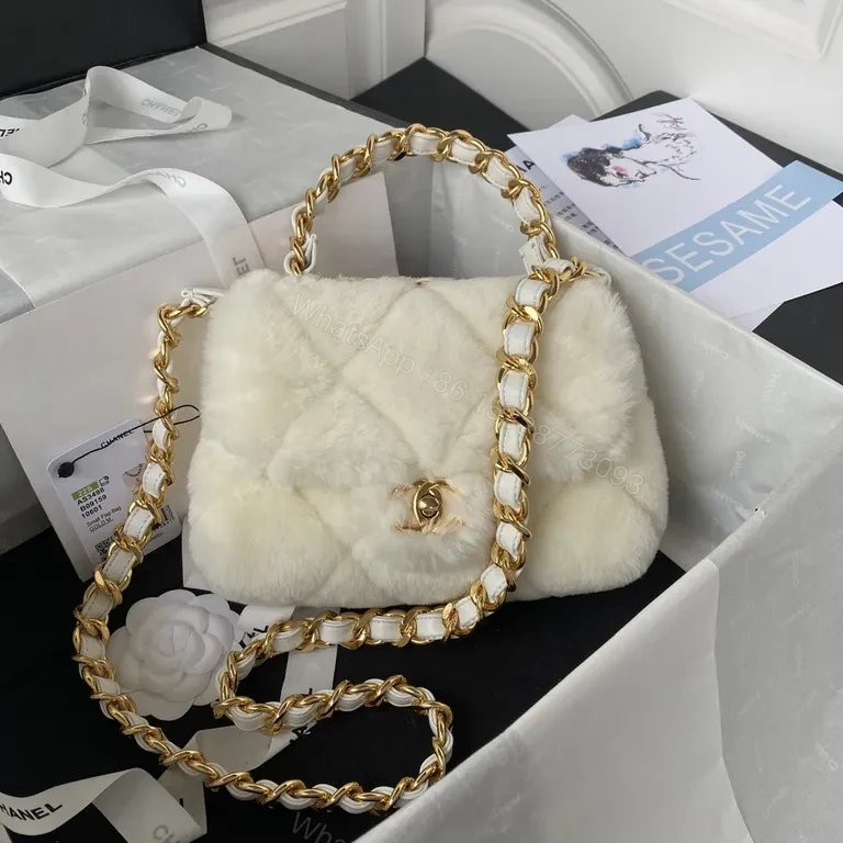 View 2 of Chanel-Inspired Black Velvet Flap Bag with Gold Chain