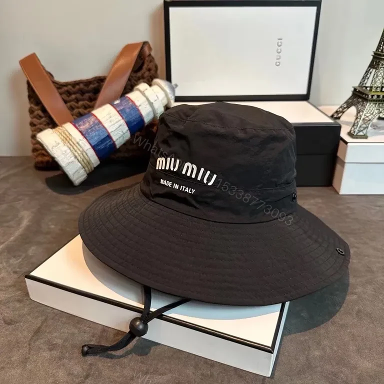 View 7 of Khaki Miu Miu-Style Bucket Hat with Precision Stitching