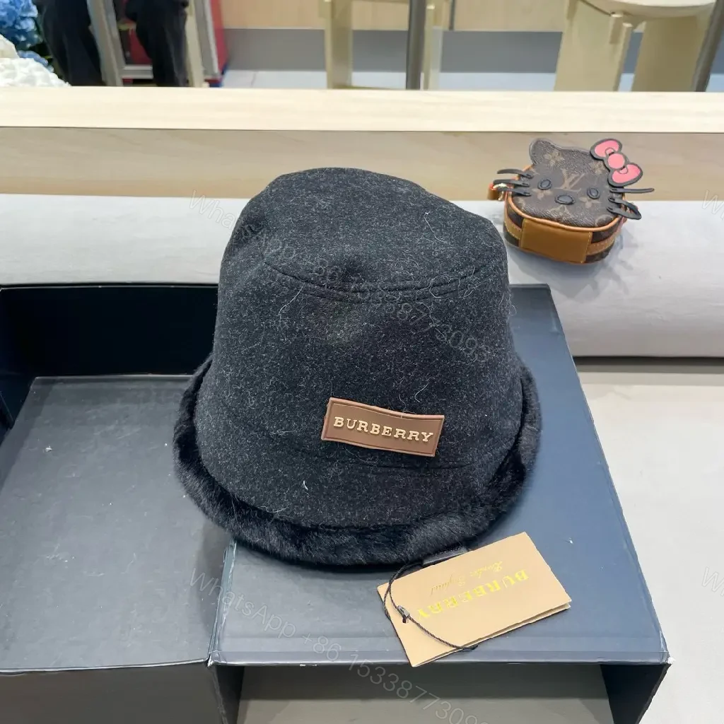 Charcoal Wool Bucket Hat: Modern Luxury, Textured Comfort — view 1