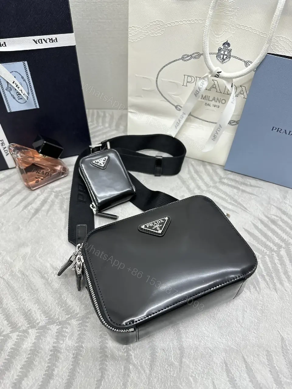 View 6 of Black Coated-Fabric Crossbody All-Day Luxury Set