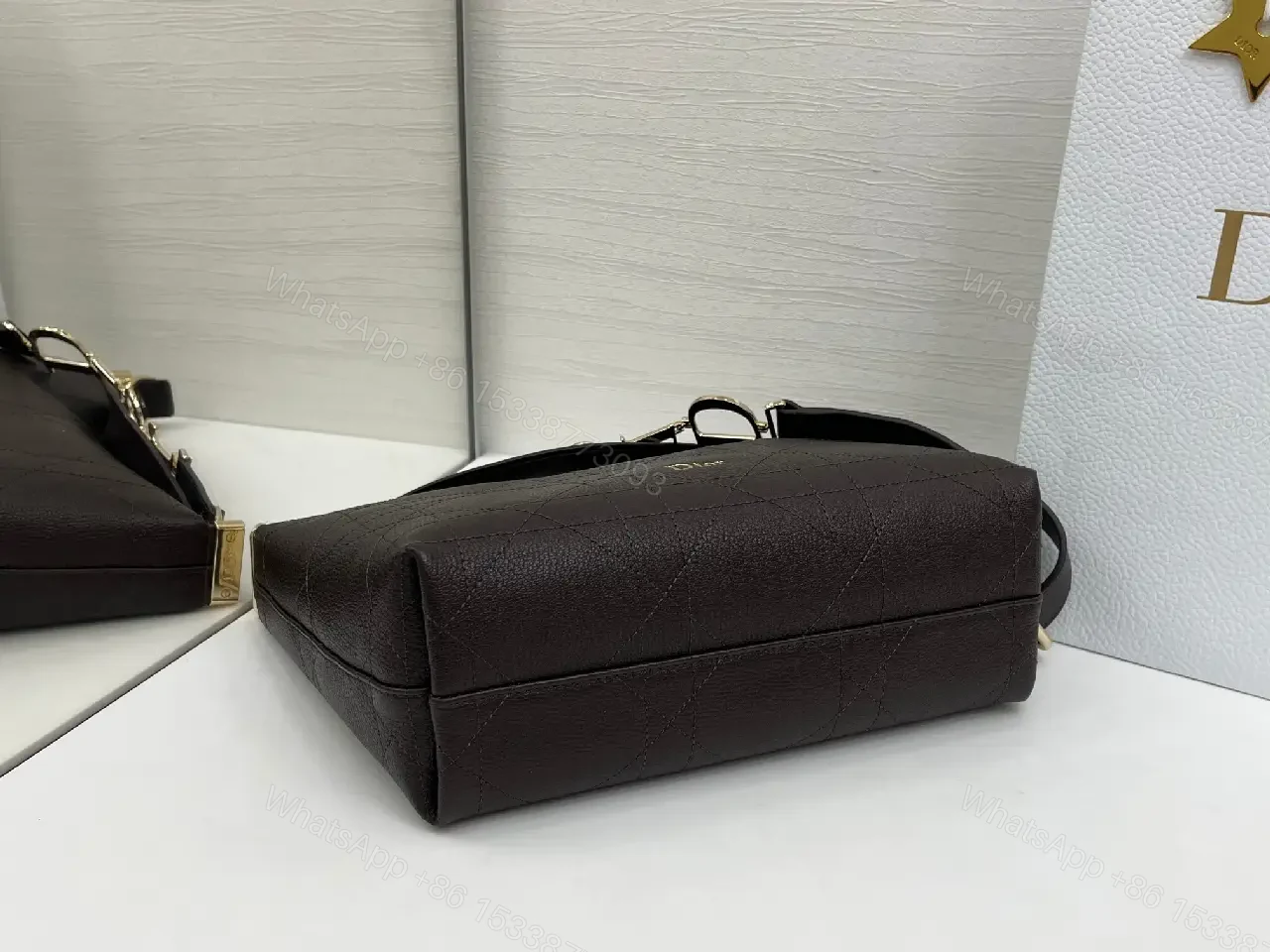 View 7 of Chic Black Quilted Leather-Trim Shoulder Bag Maximalist Subtlety