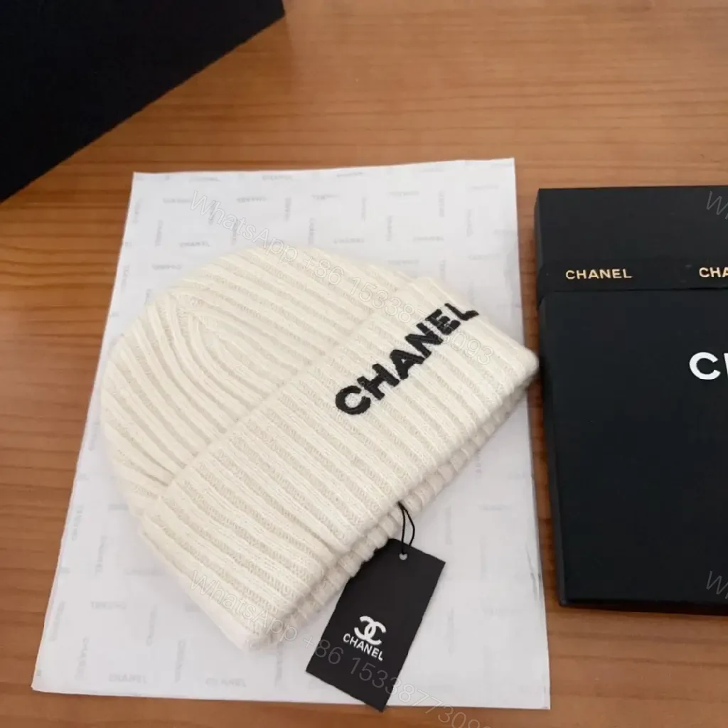 View 4 of Minimal Knit Beanie with Couture-Style Branding