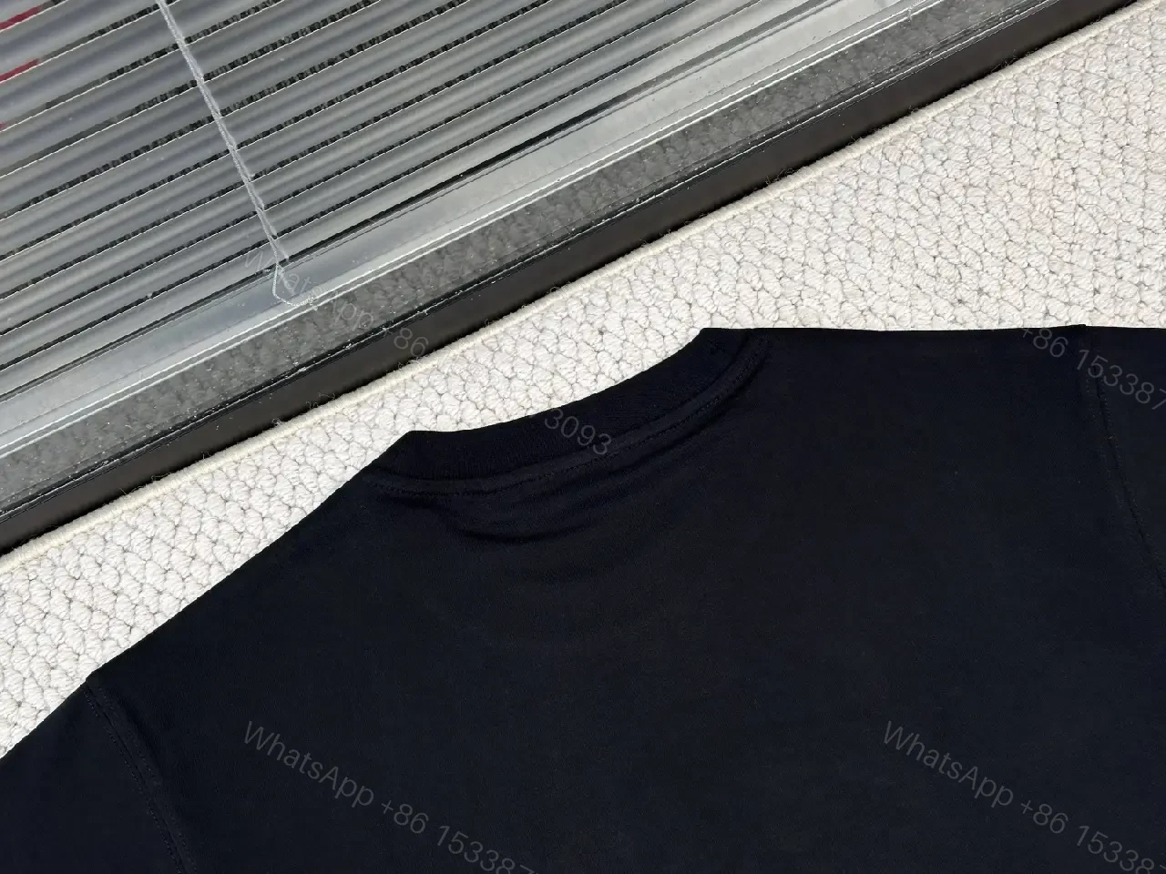 View 7 of Black Cotton Tee Oval Burberry Graphic Tee, Embroidered Look Badge