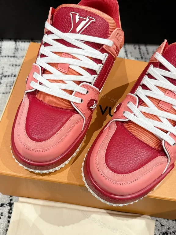 View 9 of Lux Pink Luxe High-Top Sneakers with LV Accents