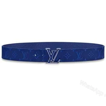 LOUIS VUITTON MEN’S INITIALES 40MM REVERSIBLE BELT BLUE – B117 — view 1