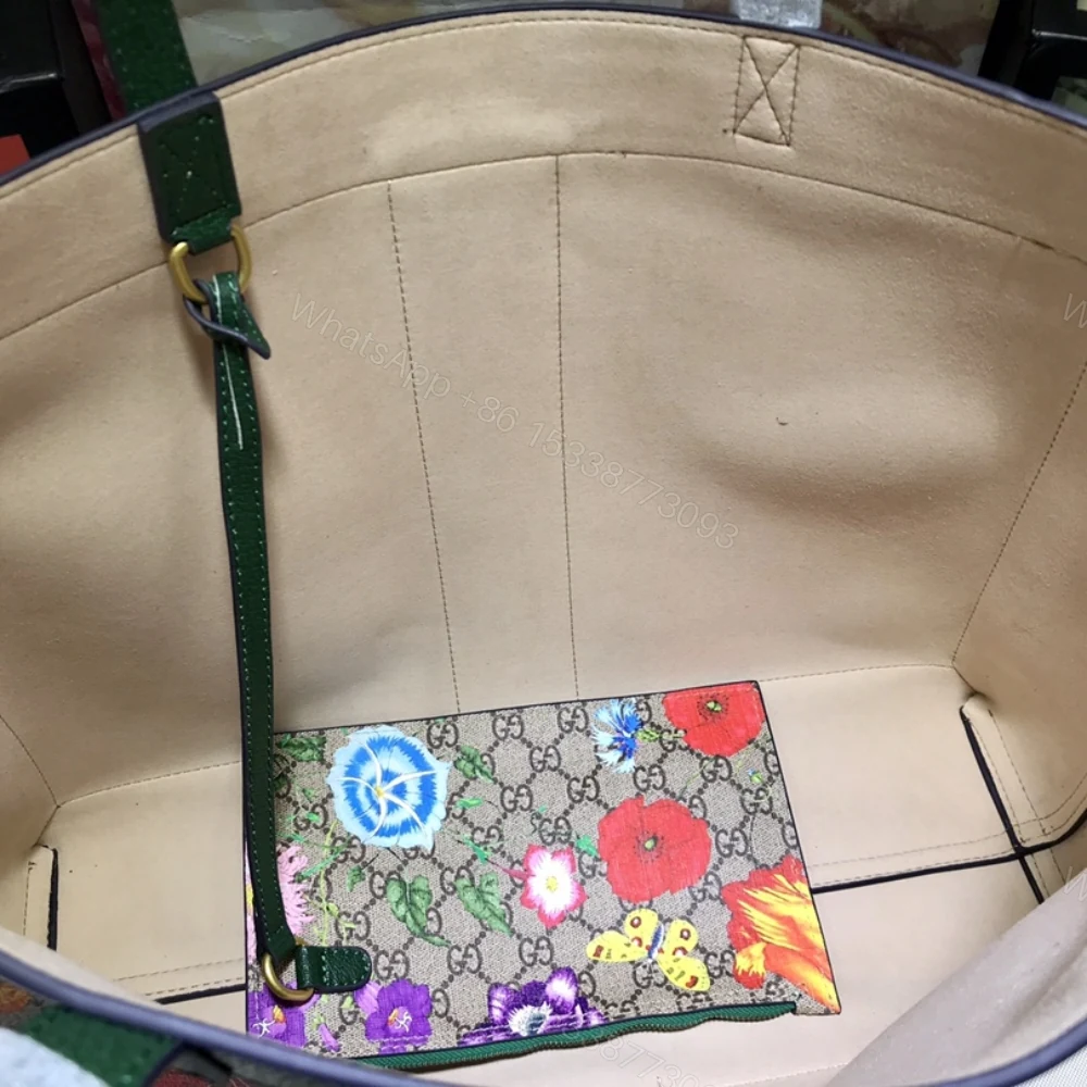 View 5 of Gucci Ophidia GG Flora Medium Tote Green 44Cm