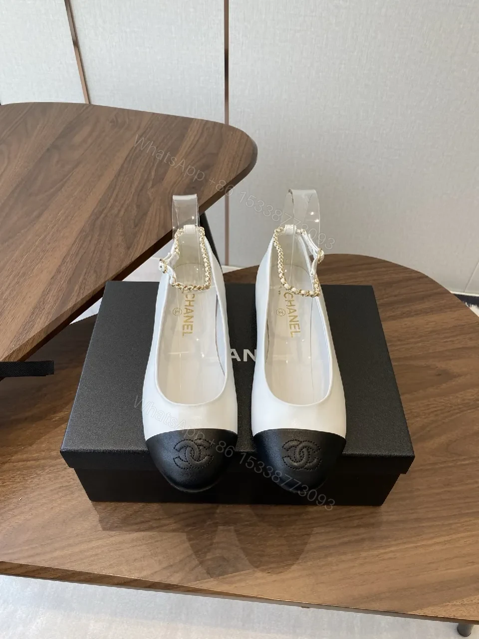 View 5 of Two-Tone Mary Jane Flats: All-Day Comfort, Chanel-Inspired