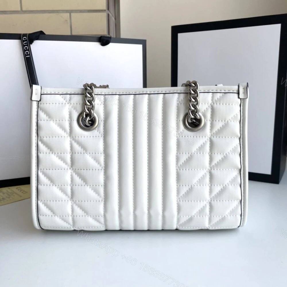 View 5 of Gucci GG Marmont Small Tote Bag White 26Cm 681483 UM8BN 9022