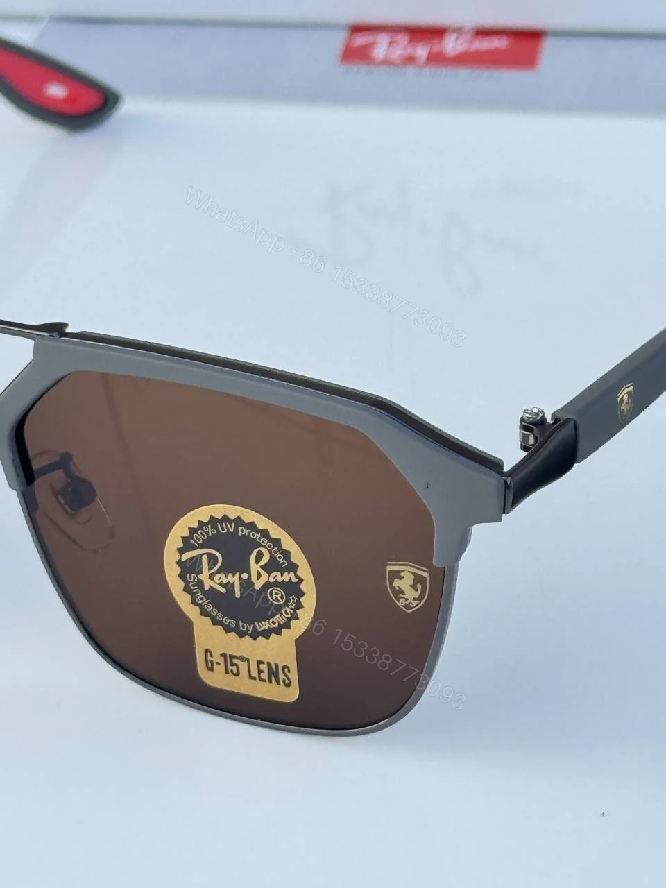 View 5 of First Copy RayBan 04 Grey Brown Sunglasses