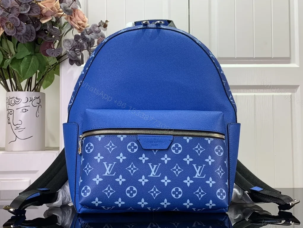 Blue Monogram Luxe Backpack: Compact, Durable, Designer-Inspired — view 1
