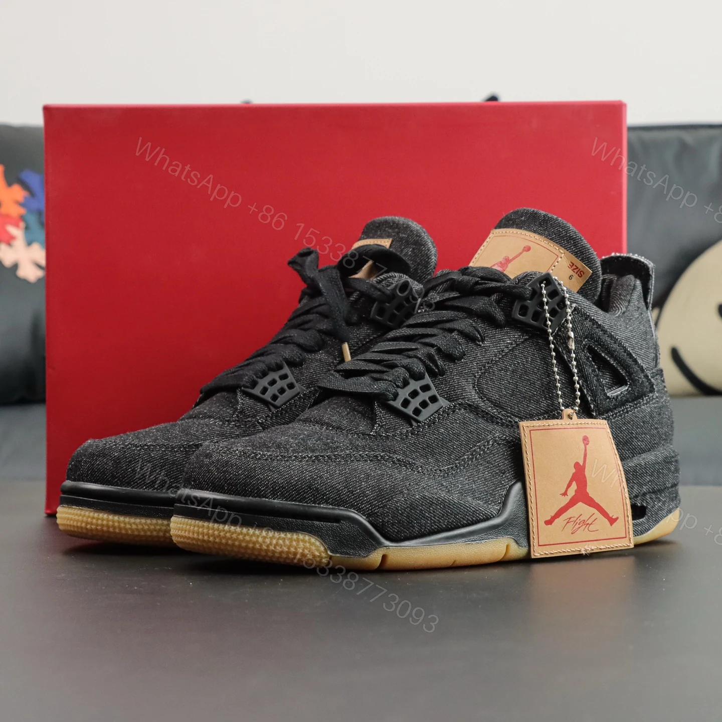 Air Jordan 4 Retro Levis Black Reps — view 1