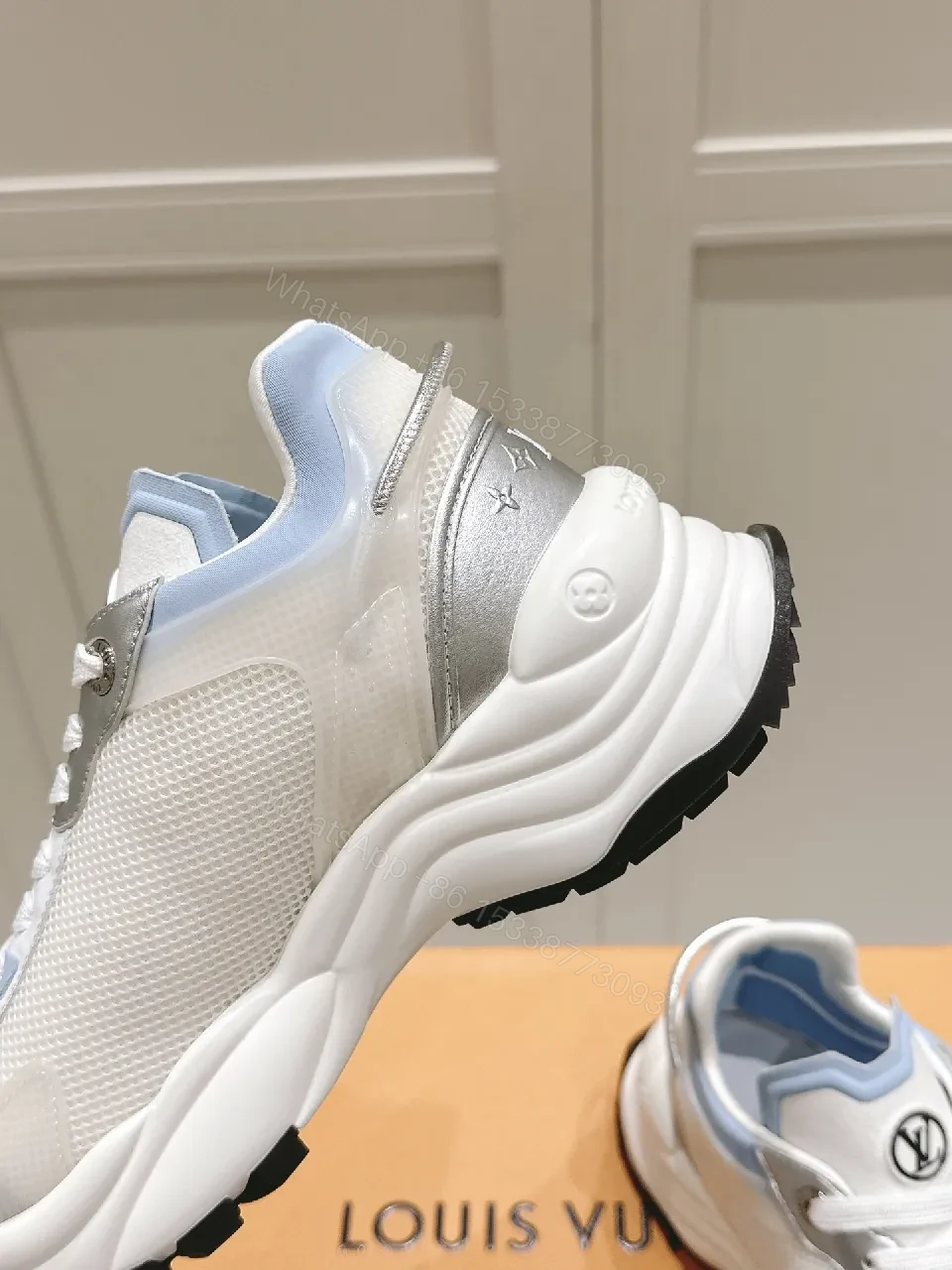 View 5 of Chunky Luxe Sneakers: Subtle Monogram, Premium Knit & Leather
