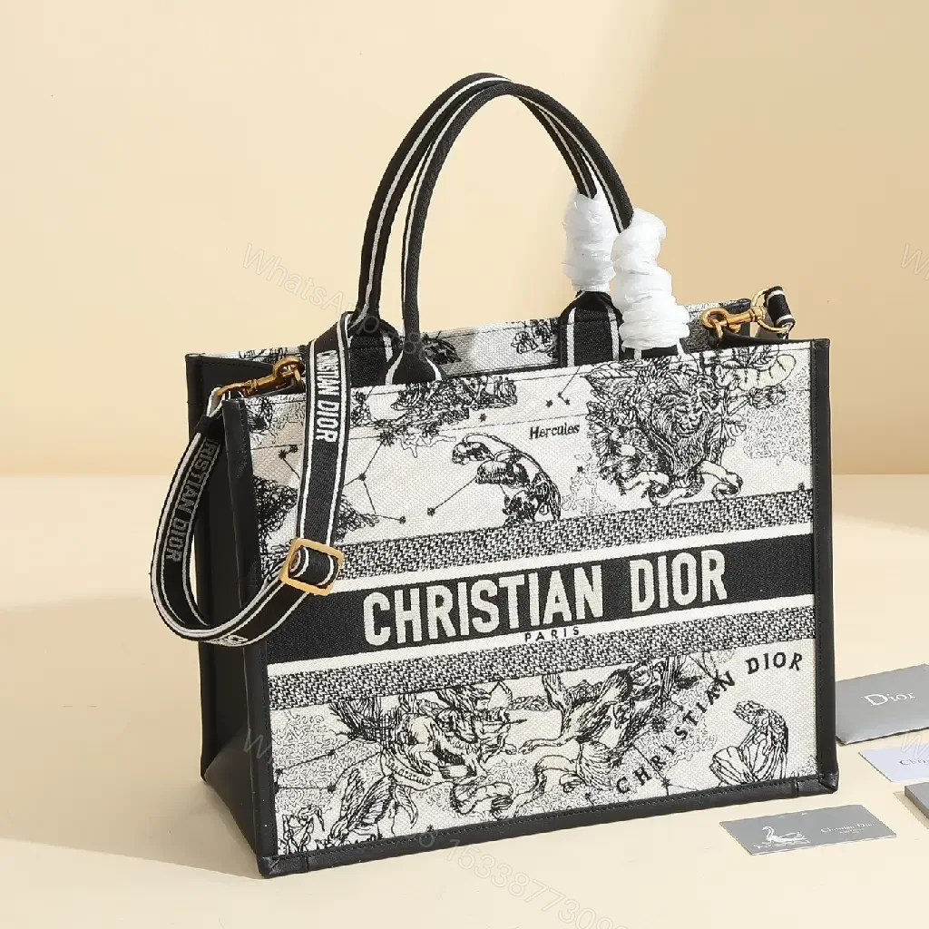View 5 of Bold Red Graphic Tote with Iconic Print, Everyday Luxury Tote