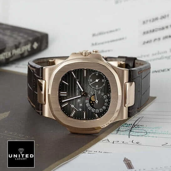 View 3 of Patek Philippe Nautilus Gold Leather Replica