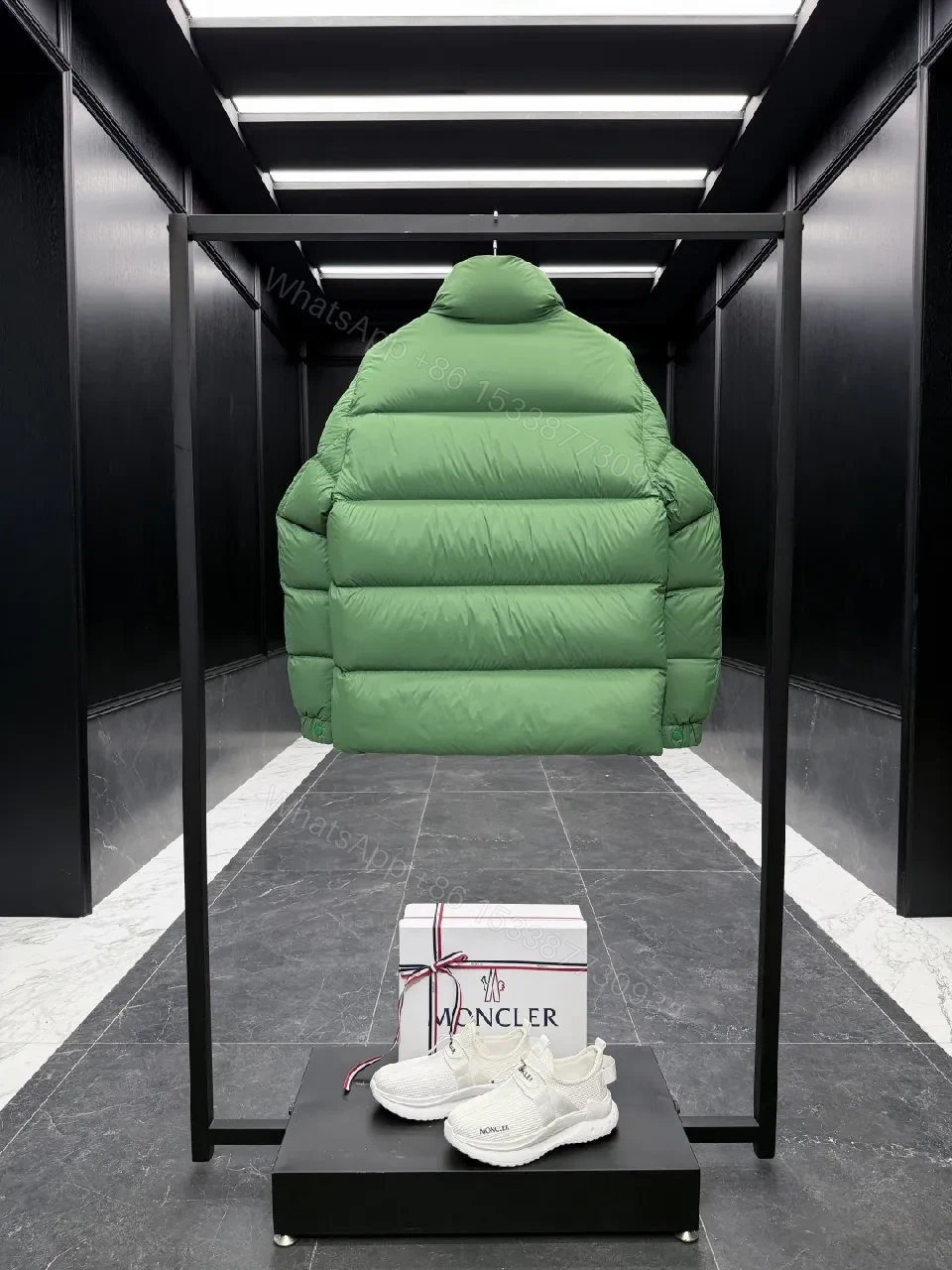 View 6 of Green Puffer Jacket, Premium Quilted, Minimal Logo, Everyday Warmth, Outerwear