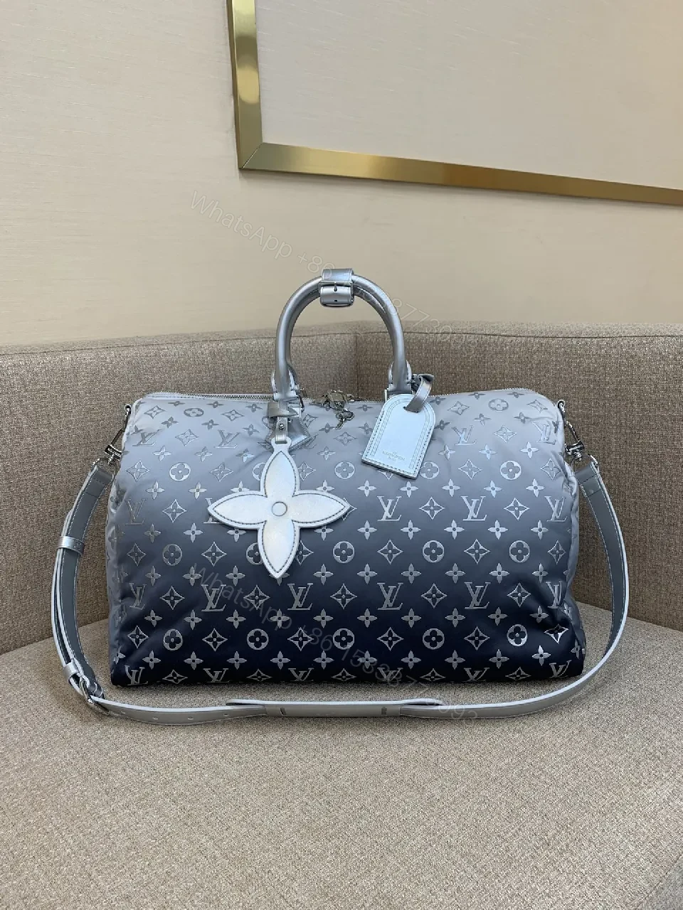 Gradient Monogram Duffel: Suave Canvas, Floral Accent Bag — view 1