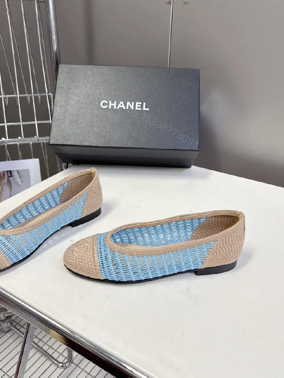View 6 of Blue Knit Espadrille Loafers: Signature Detail