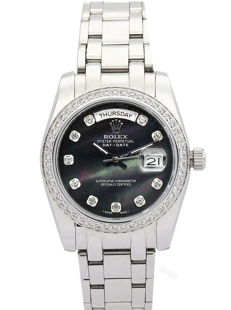 Replica Rolex Day-Date Black Dial 118346 36 mm — view 1