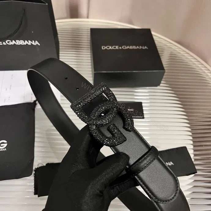 View 3 of Chic Black Leather Belt with Glitter Buckle – Luxury Accessory