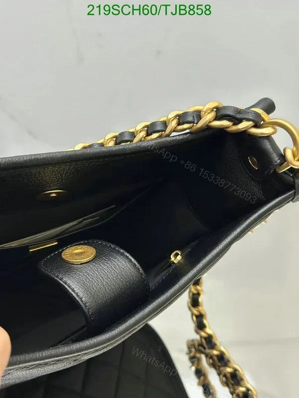View 7 of Chanel 24SS Black Calfskin Hobo Handbag CC Quilted CP9964