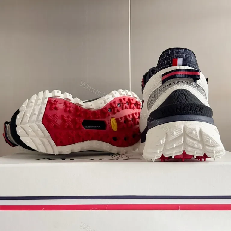 View 5 of Navy & Red MONCLER-Inspired Luxury Sneakers: All-Day Comfort