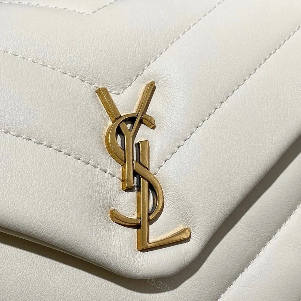 View 3 of Saint Laurent Loulou Toy Strap Bag In Quilted Y White 20Cm