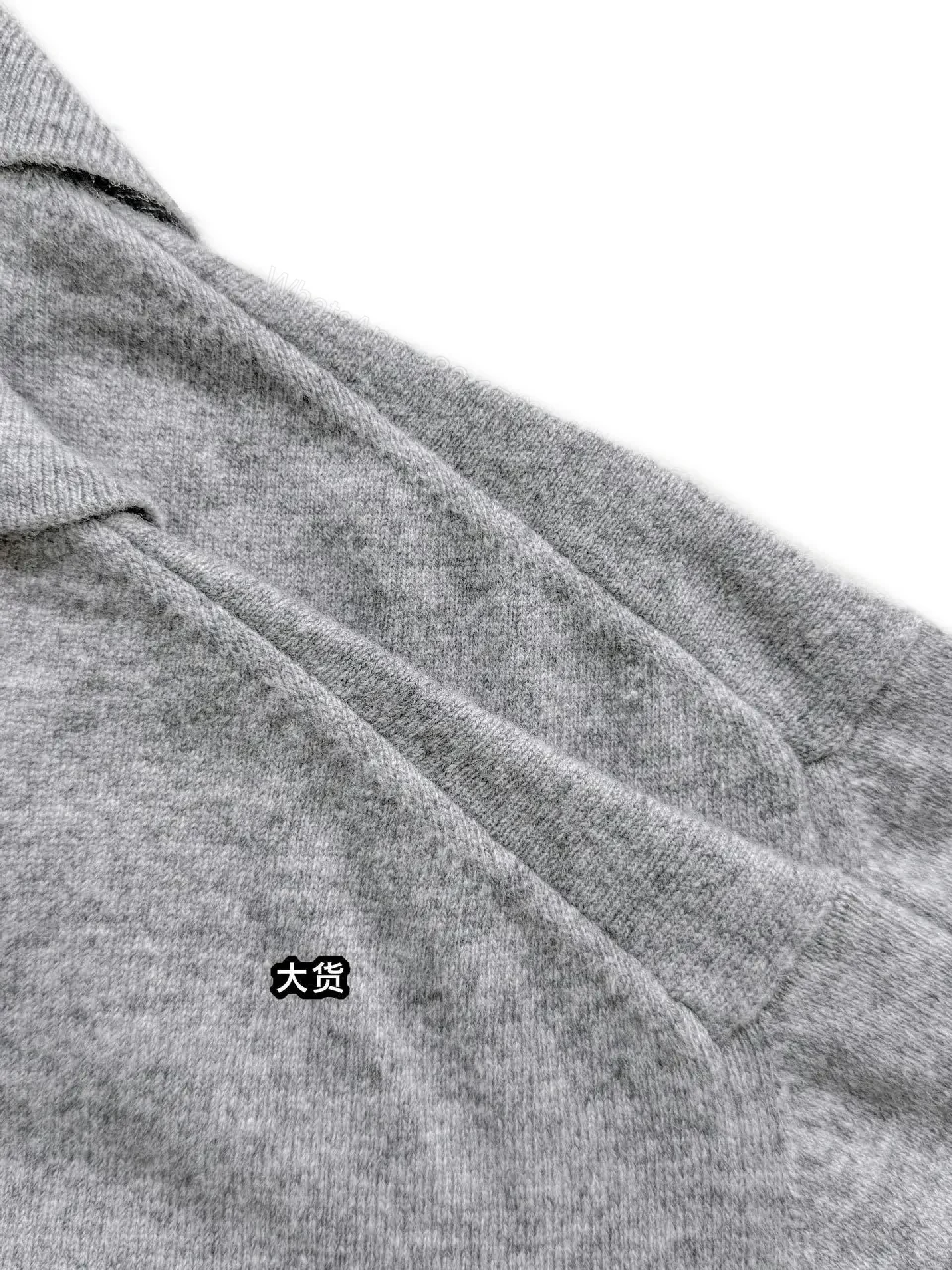 View 4 of Grey Knit Polo Sweater: Subtle Luxury, All-Day Comfort