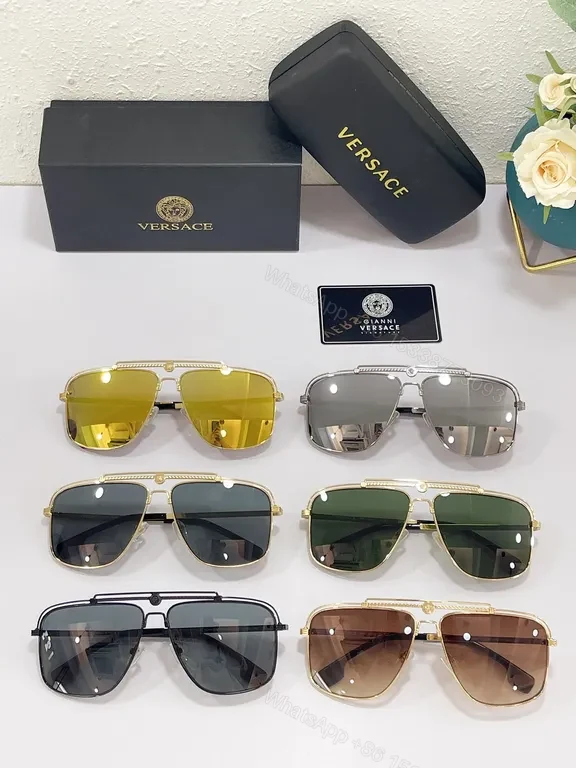 View 2 of Gilded Medusa: Gold-Tone Sunglasses with Crest