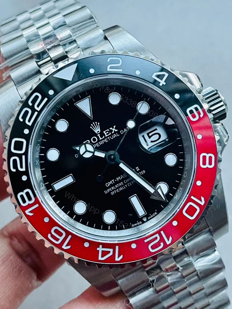 View 7 of GMF Factory 1:1 Rolex GMT Master II 16710 V5 COLA 904L SS 1:1 RED BLACK Bezel Best Edition
