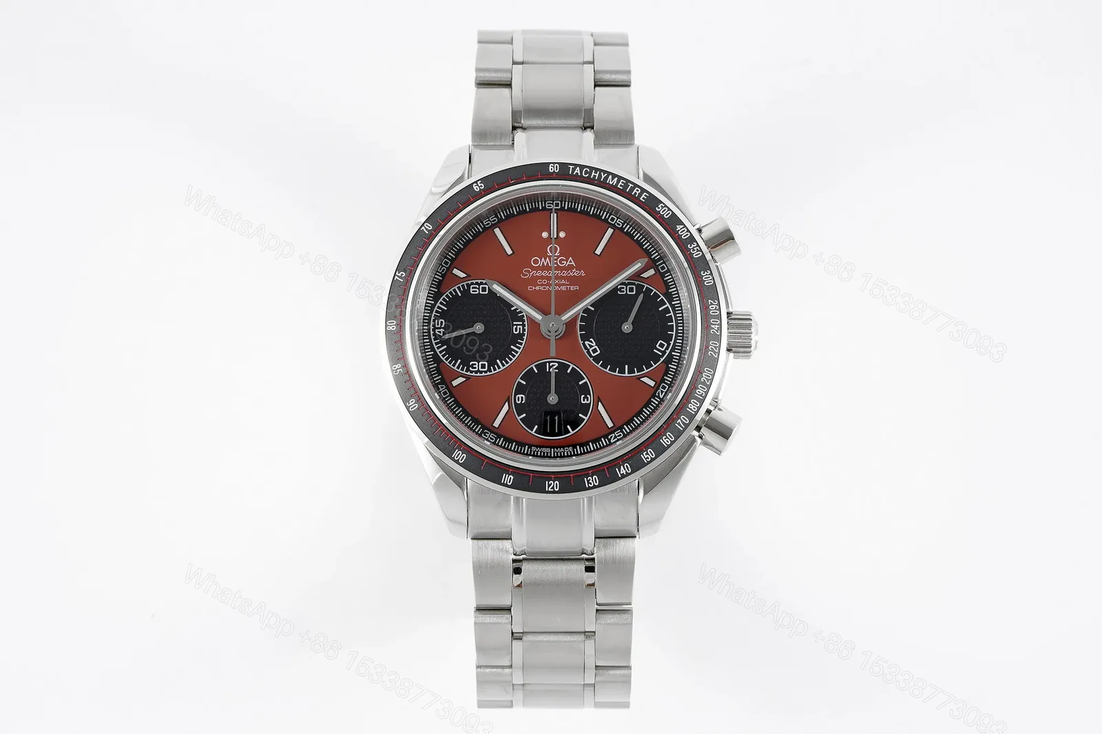 Omega Speedmaster 326.32.40.50.06.001 Multifunction Chronograph Watch Red Dial Stainless Steel Bracelet — view 1