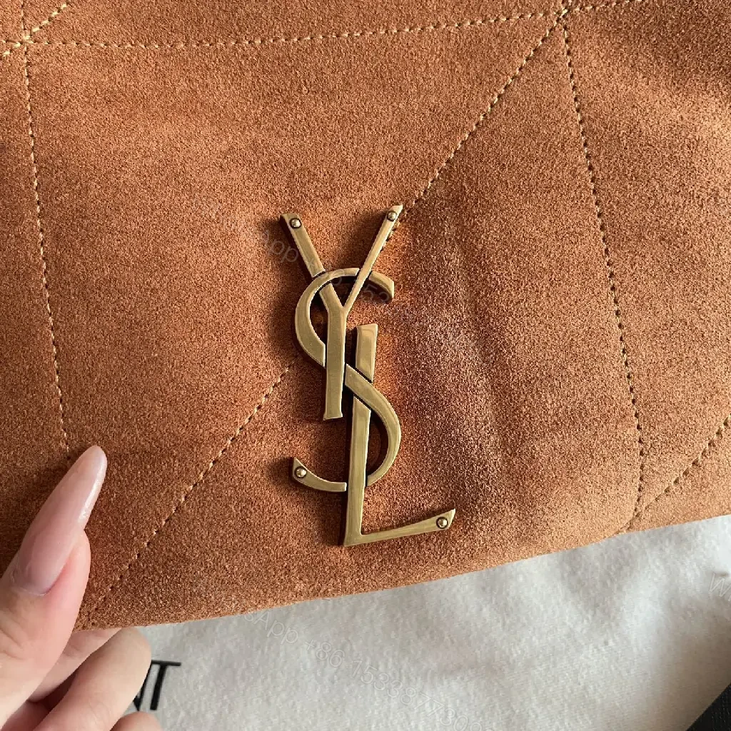 View 4 of Soft-Touch Suede Quilted Shoulder Bag, Gold Hardware, Everyday Luxe