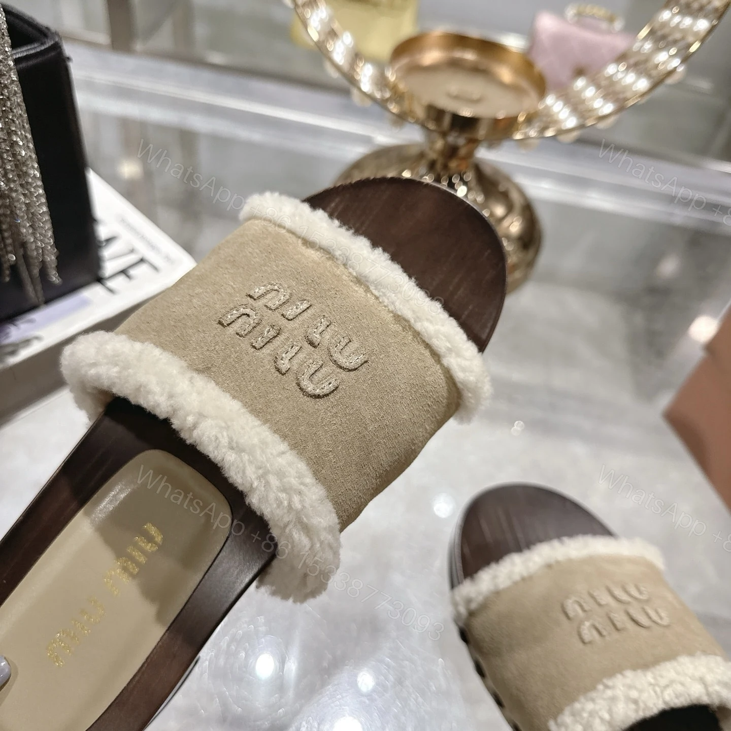 View 9 of MIUMIU SUEDE CLOGS DESERT BEIGE 5Z505E Z0G F0F24 F ZF30