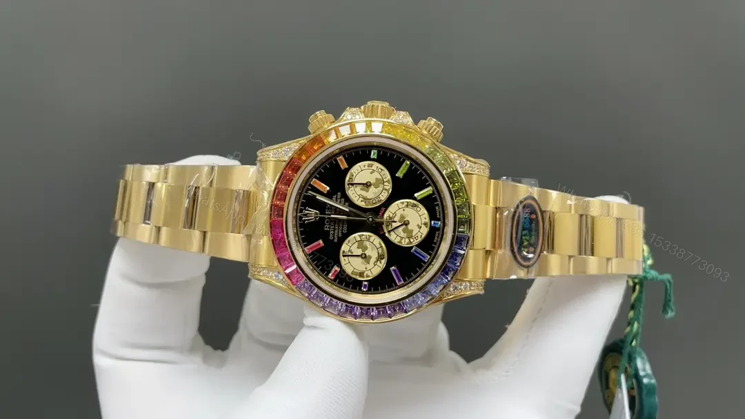 View 2 of Rolex Daytona Rainbow Yellow Gold replica 40MM Oyster Bracelet Edition RG-DAYTONA-RAINBOW-YG-OYSTER-40