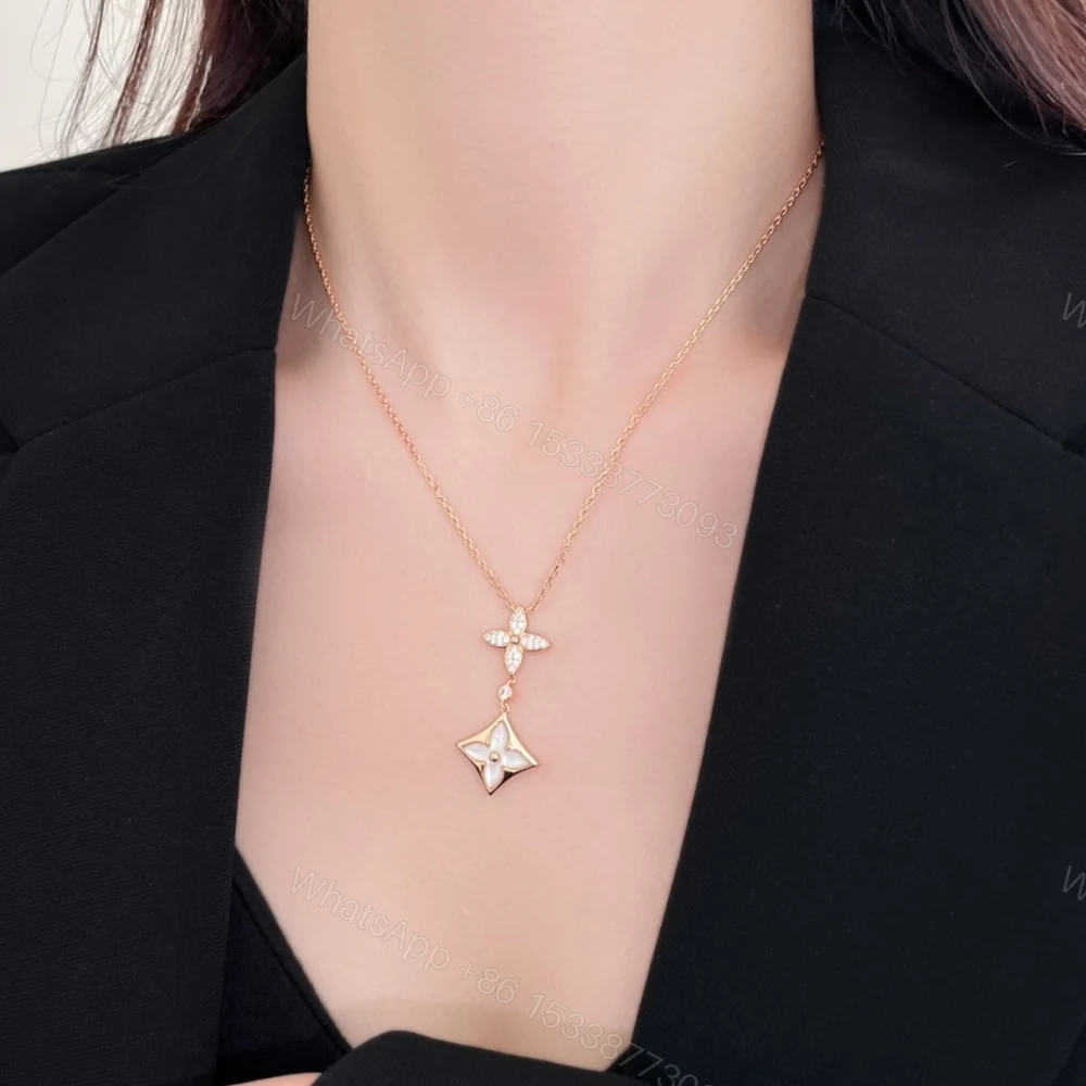 View 7 of Louis Vuitton Color Blossom Double Star Necklace Q94676