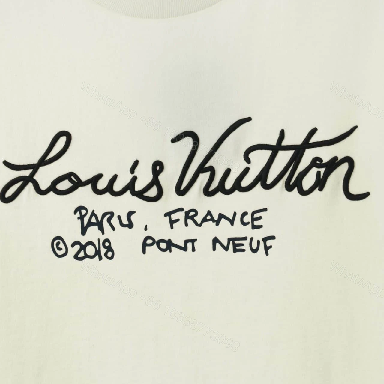 View 3 of LOUIS VUITTON SIGNATURE EMBROIDERED LOGO T-SHIRT