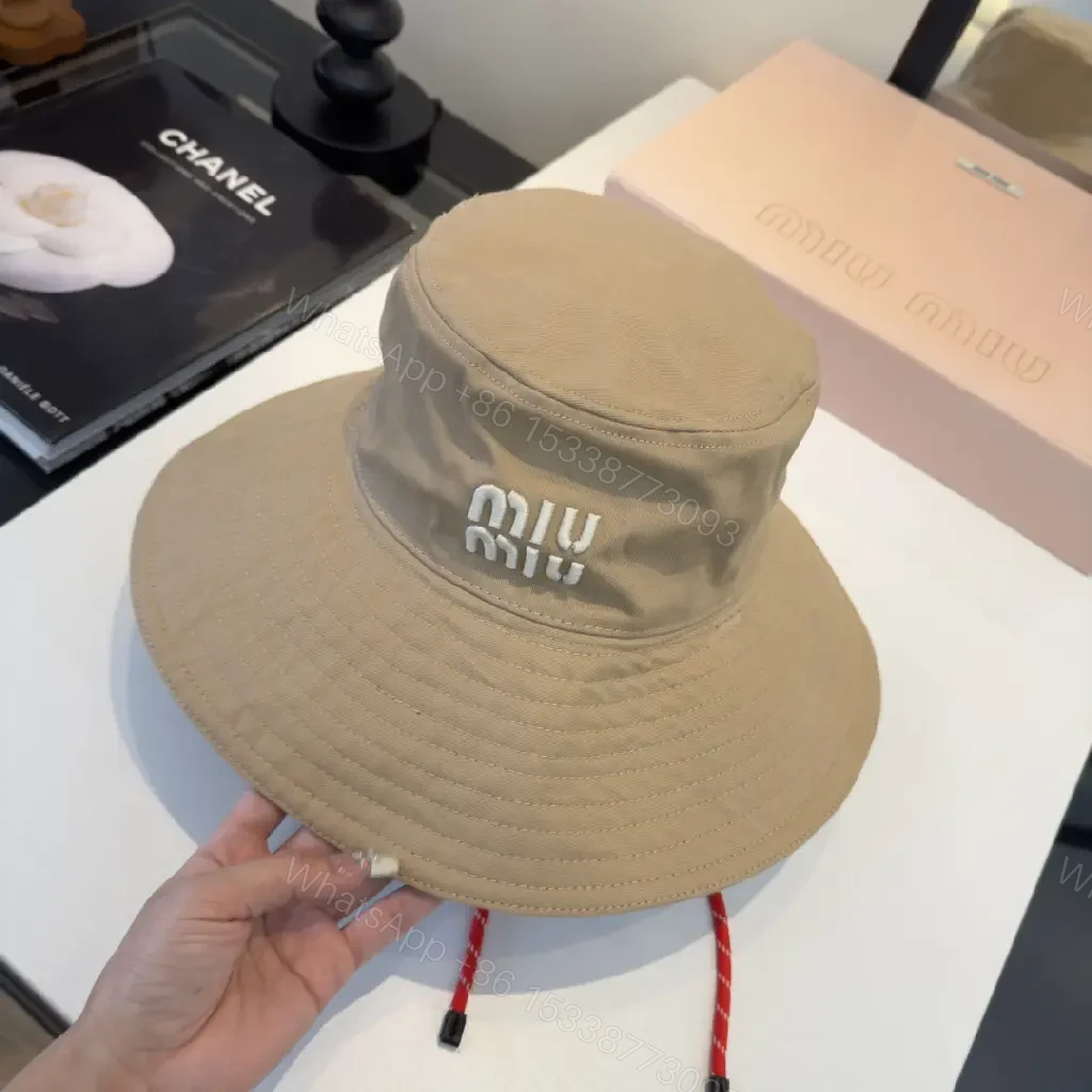 View 8 of Textured Beige Canvas Bucket Hat with Logo Detail