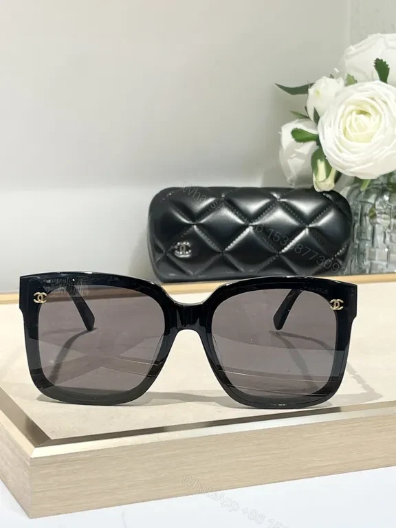 View 8 of White Acetate Oversized Sunglasses - CHANEL-Inspired Luxury Comfort