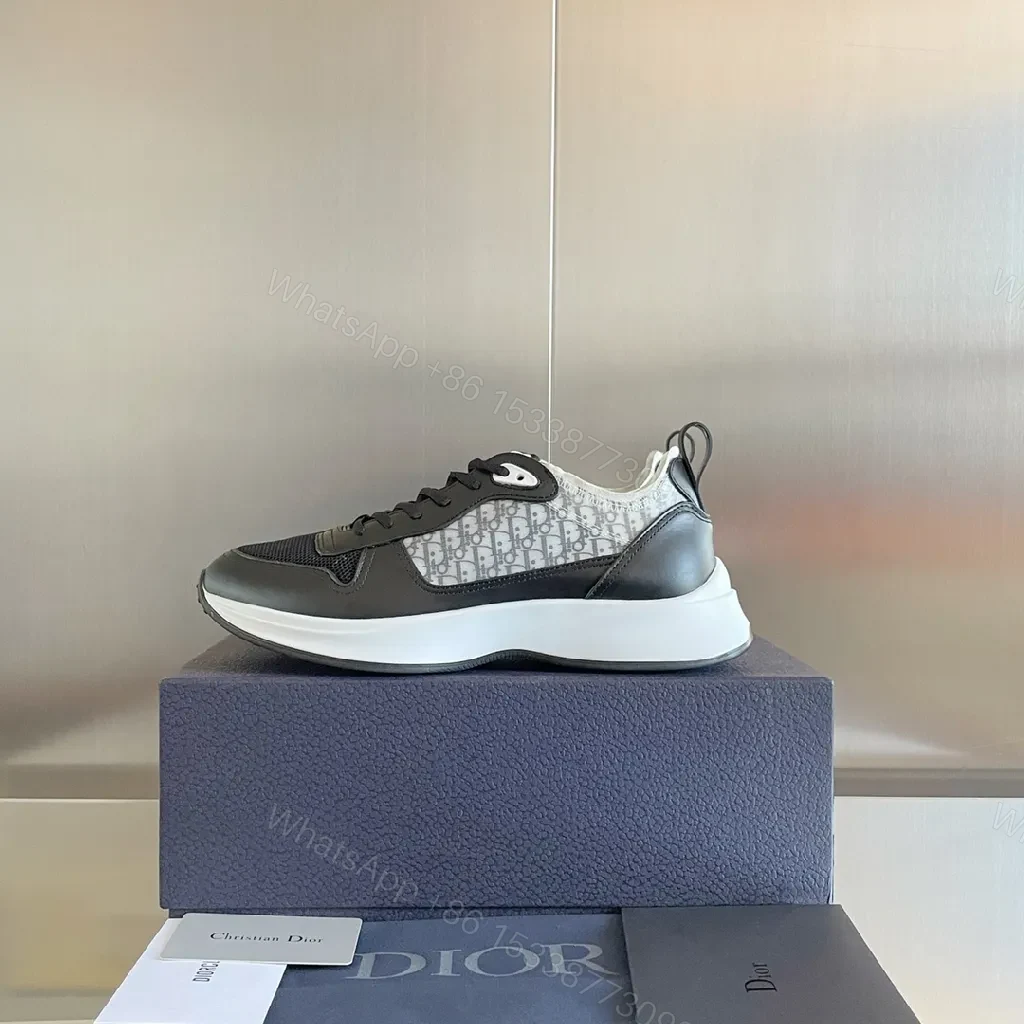 View 2 of Black Leather-Chic Low-Top Sneakers with Cushioned Sole