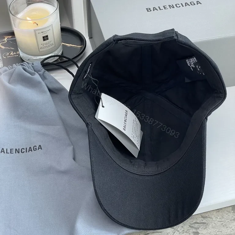 View 4 of Clean Black Cap: Luxury Cotton Twill, Logo Cap
