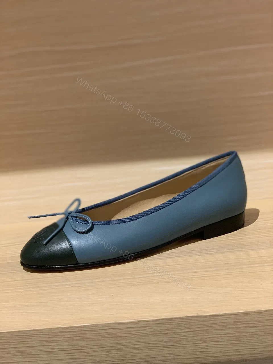View 7 of Teal & Black Ballet Flats: Subtle Luxury, All-Day Comfort