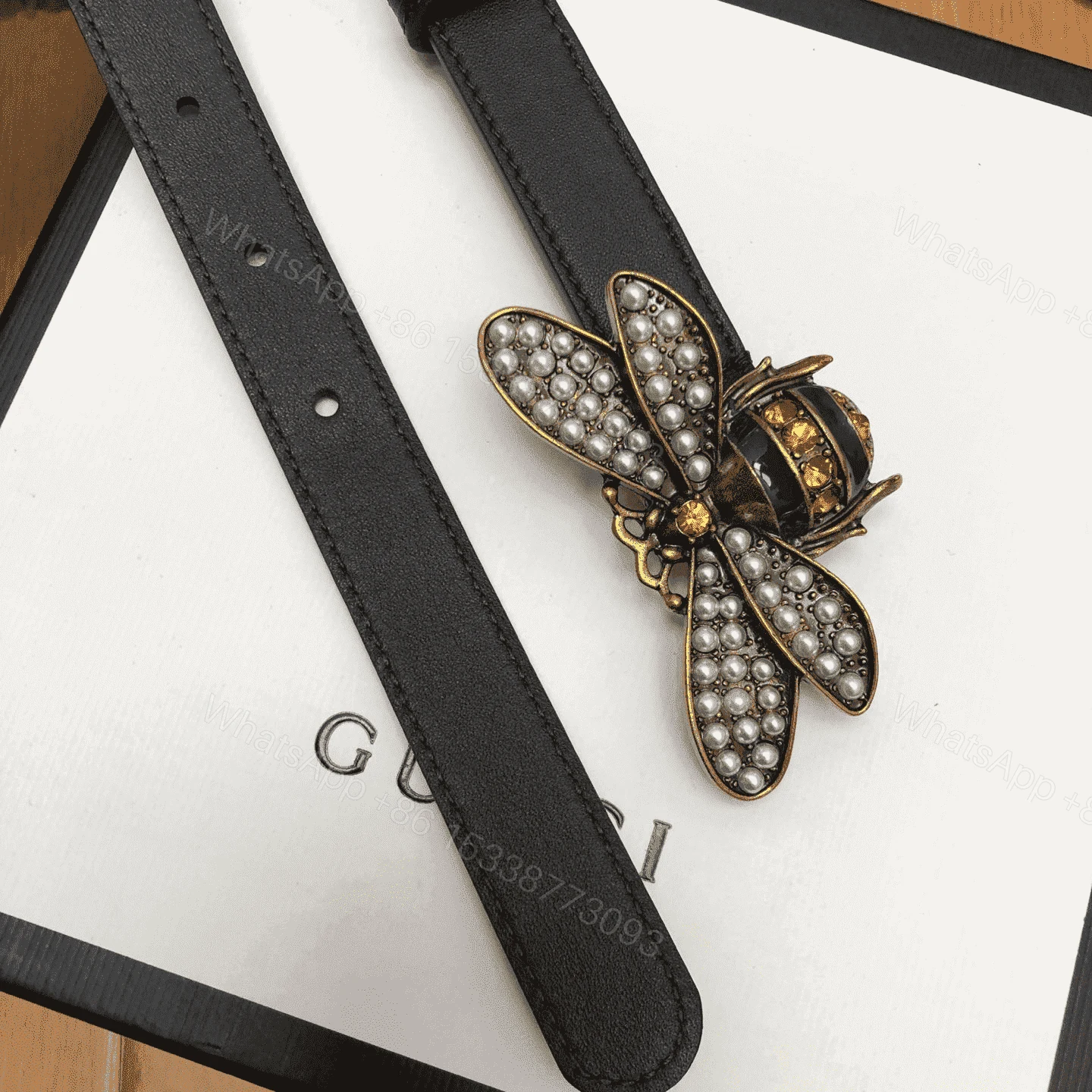 View 8 of GUCCI BEE BUCKLE BELT – B17