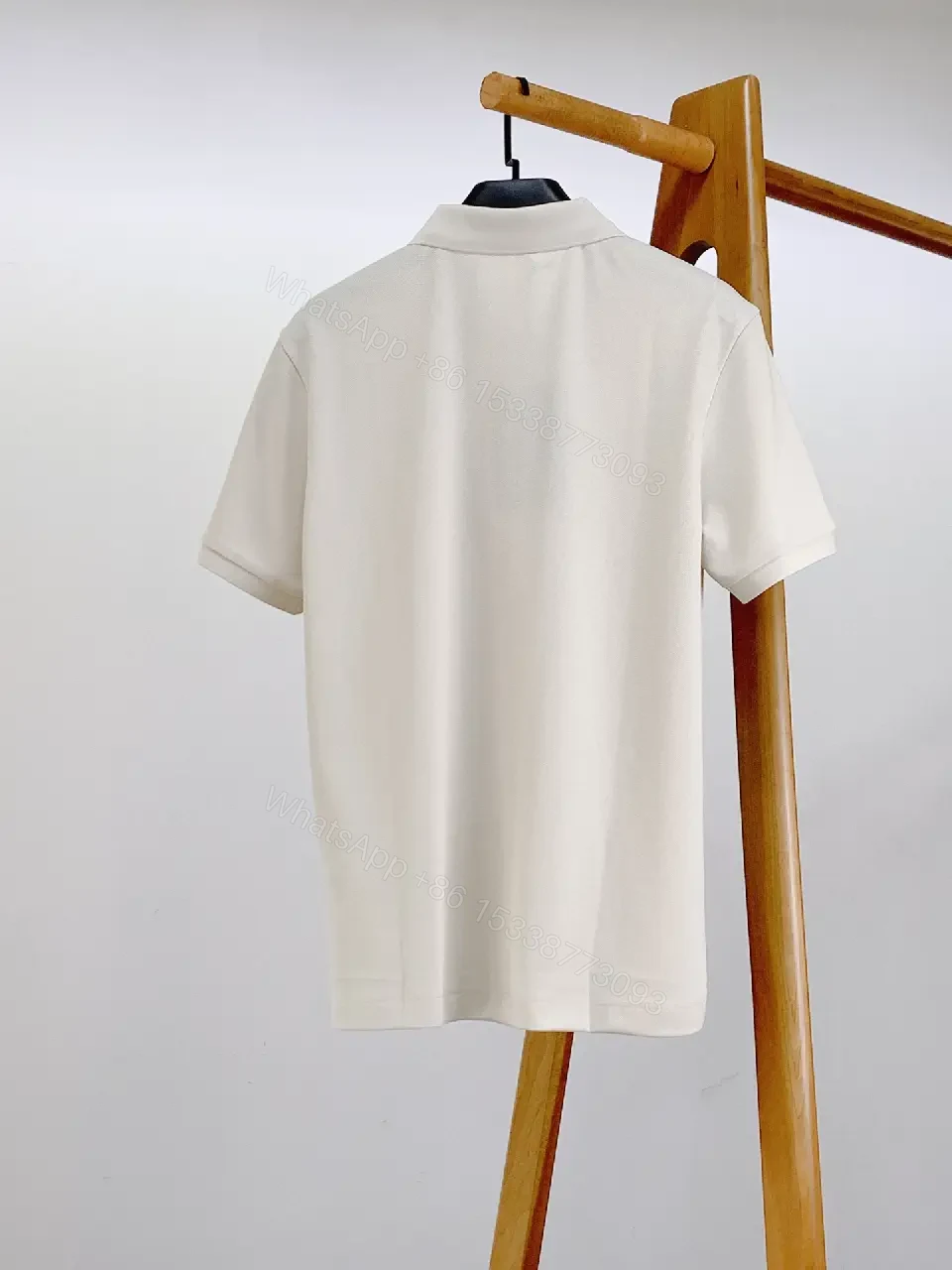View 3 of Cream/off-white Classic Polo Shirt with Logo Embroidery