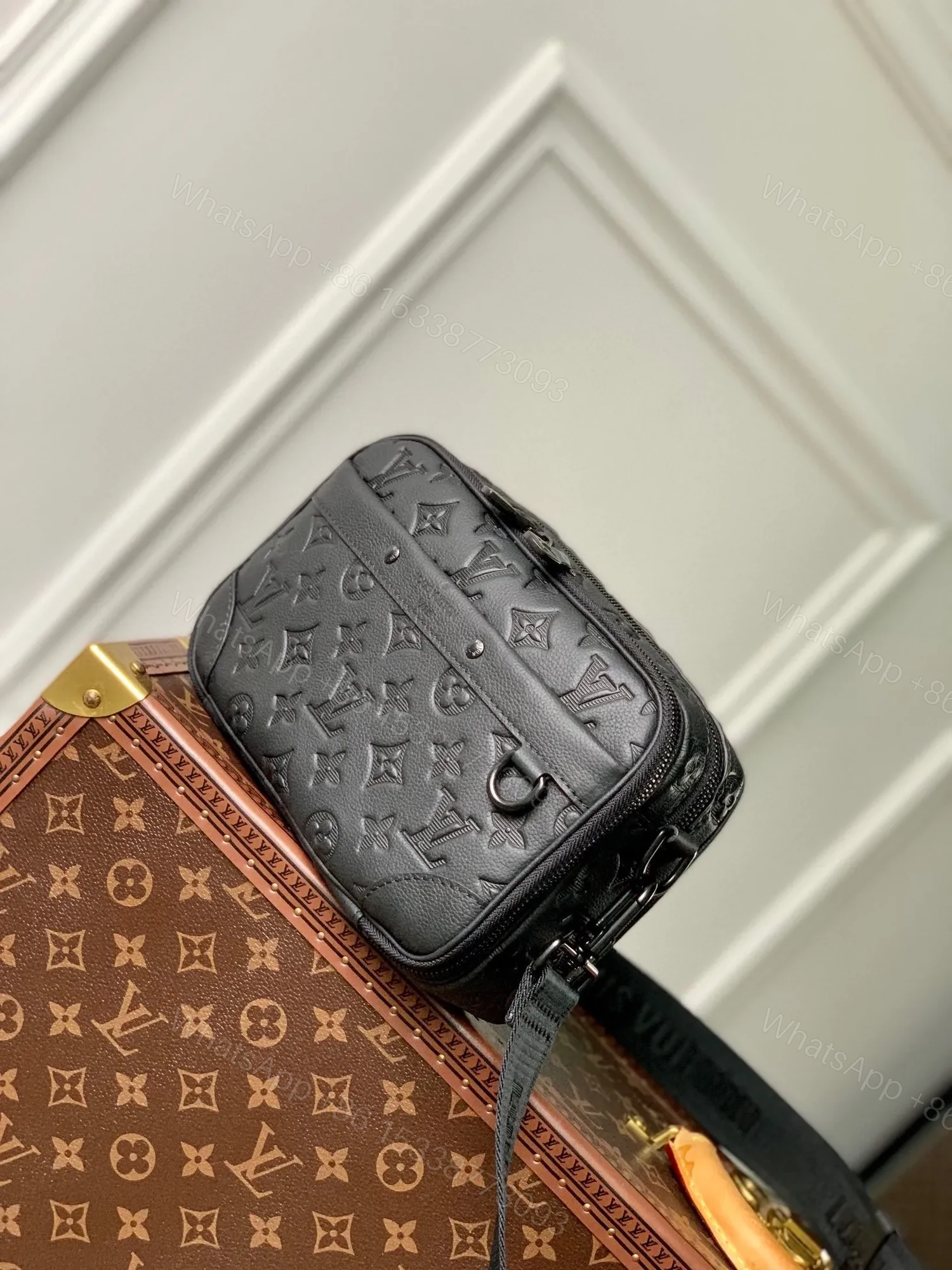 View 4 of LV ALPHA NANO BAG 24 IN BLACK MONOGRAM SHADOW EMBOSSED COWHIDE