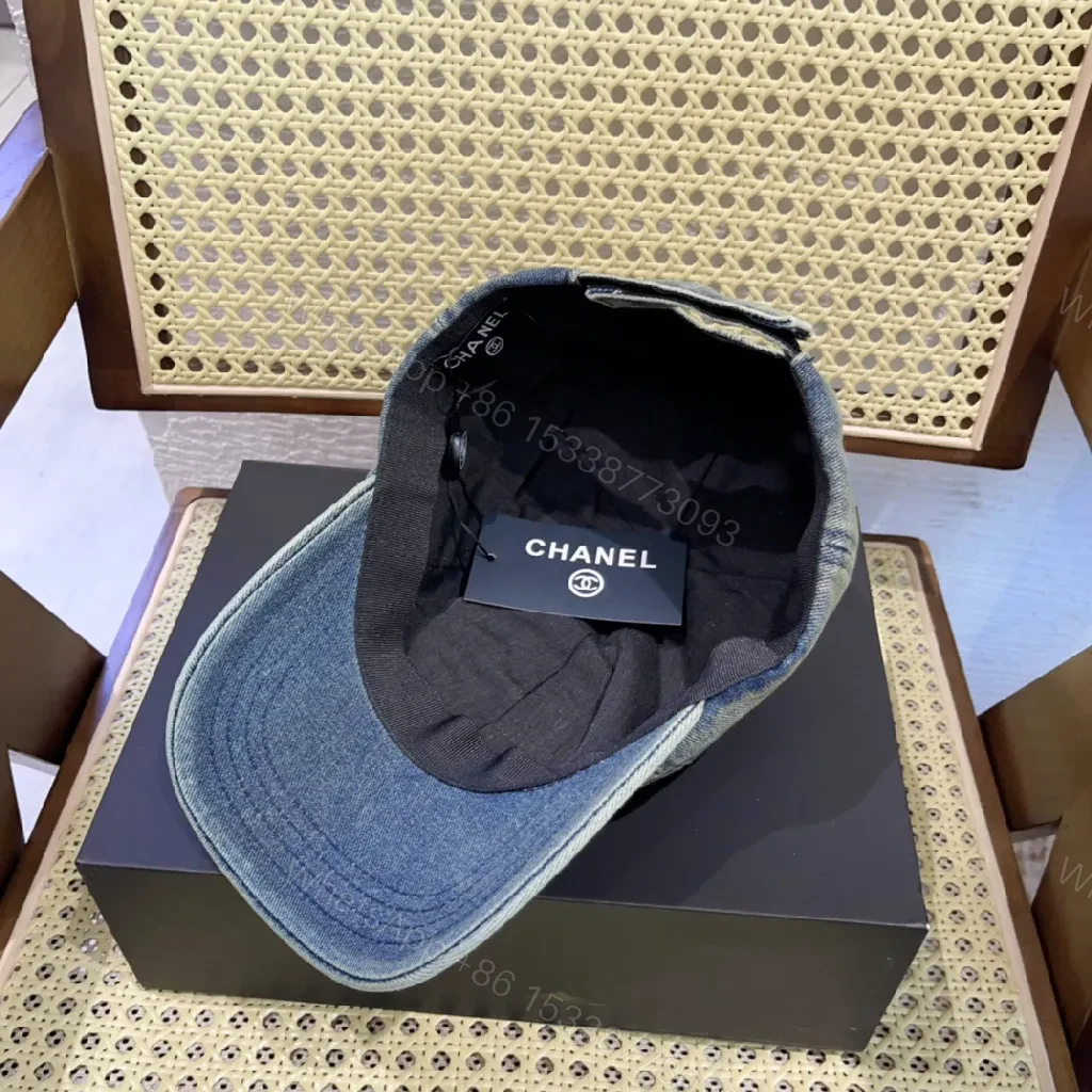View 4 of Denim Cap — Subtle Luxury, Iconic Twist, Everyday Wear