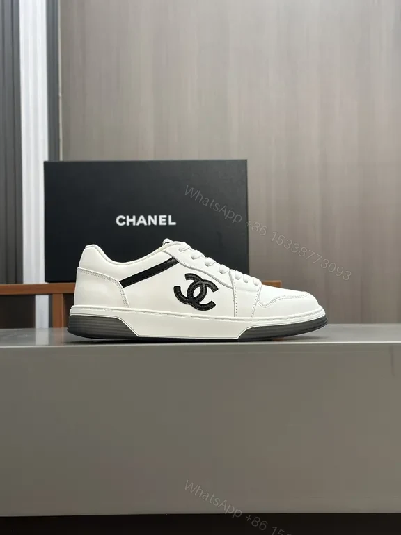 View 6 of White Leather Sneaker: Chanel-Inspired, Subtle Contrast, Luxury Comfort